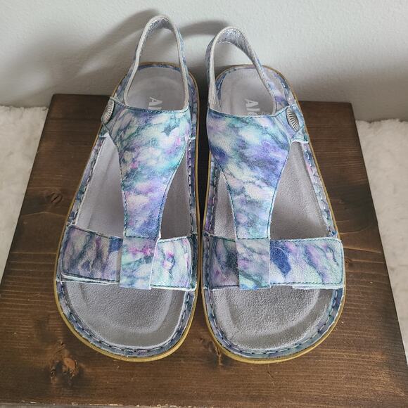 Alegria Kendra 298 Butterfly Tie-Dye Blue Leather Strappy Sandals Size 38 - Picture 7 of 12